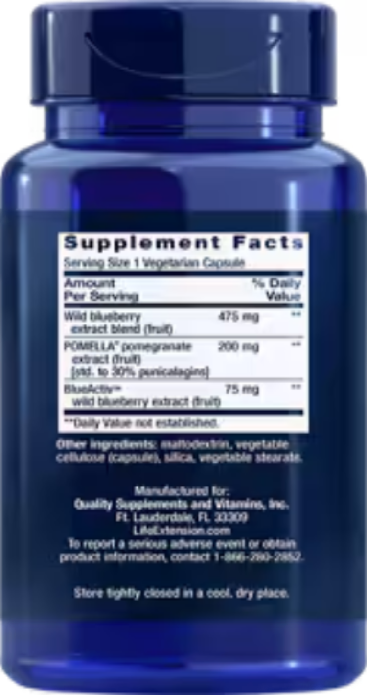 Blueberry Extract and Pomegranate 60 Vegetarian Capsules