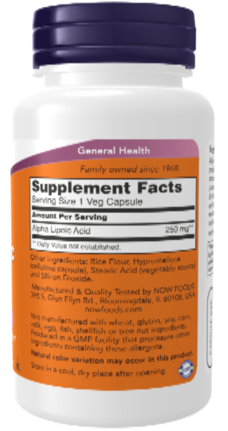 Alpha Lipoic Acid 250 mg 120 Veg Capsules