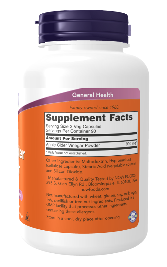 Apple Cider Vinegar 450 mg 180 Veg Capsules