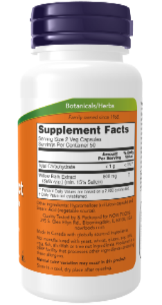 Willow Bark Extract 400 mg 100 Veg Capsules