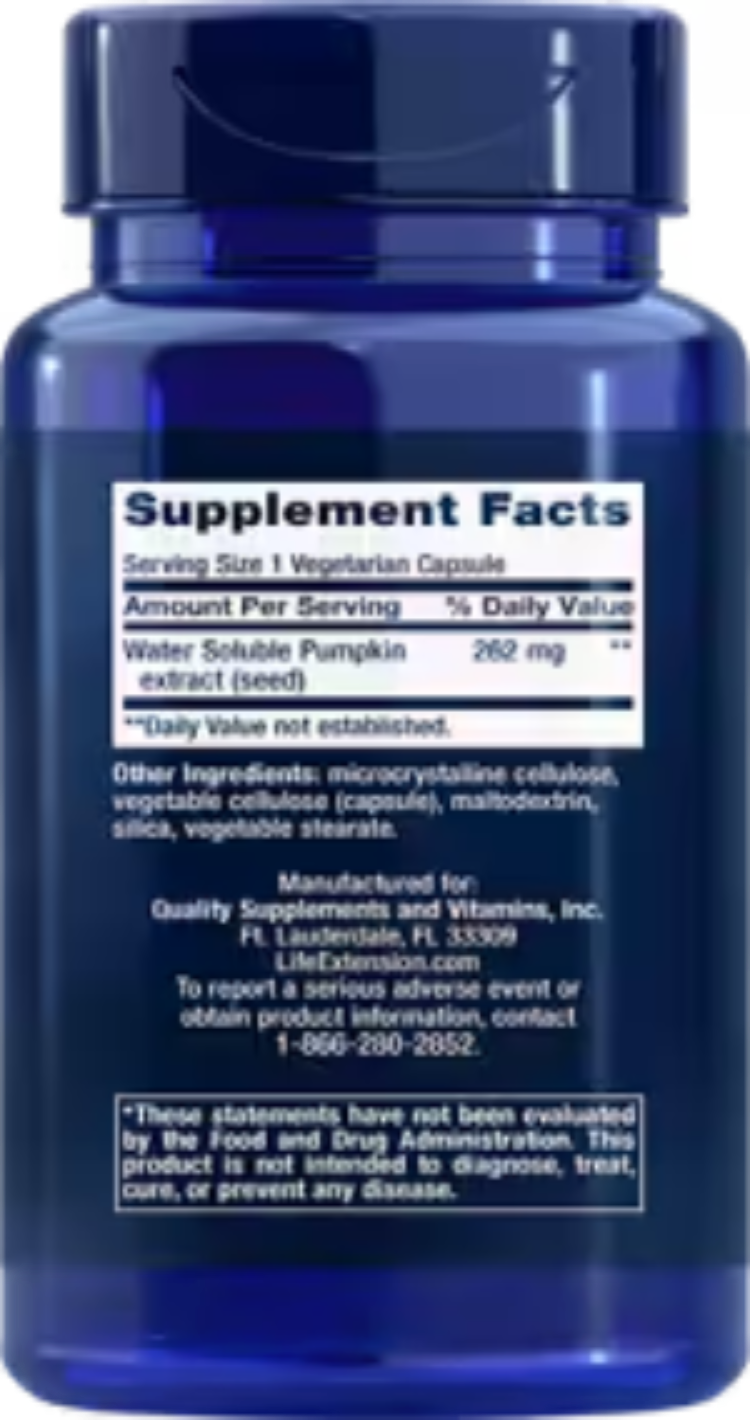 Water-Soluble Pumpkin Seed Extract 60 Vegetarian Capsules