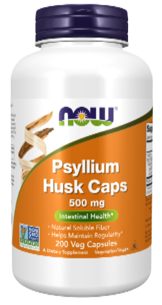 Psyllium Husk Caps 500 mg 200 Veg Capsules