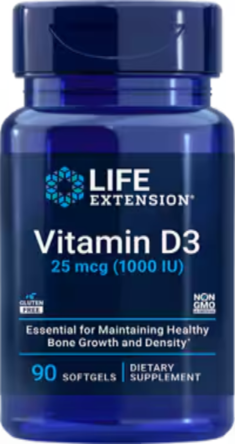 Vitamin D3 25 mcg (1000 IU) 90 Softgels