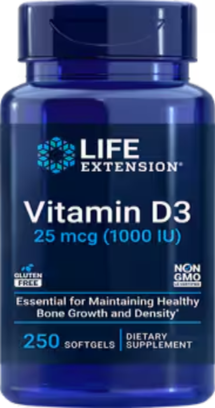 Vitamin D3 25 mcg (1000 IU) 250 Softgels