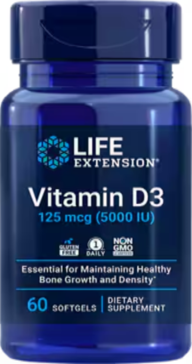 Vitamin D3 125 mcg (5000 IU) 60 Softgels