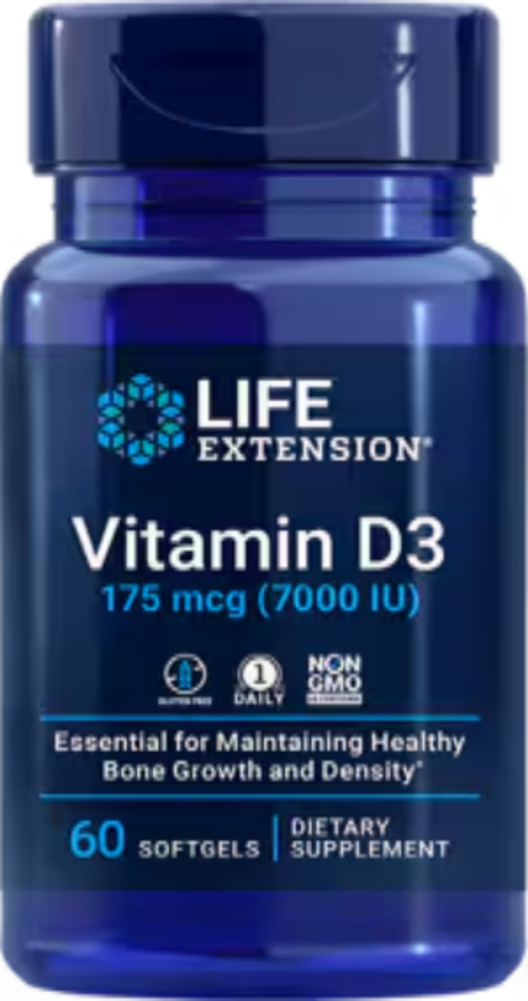 Vitamin D3 175 mcg (7000 IU) 60 Softgels