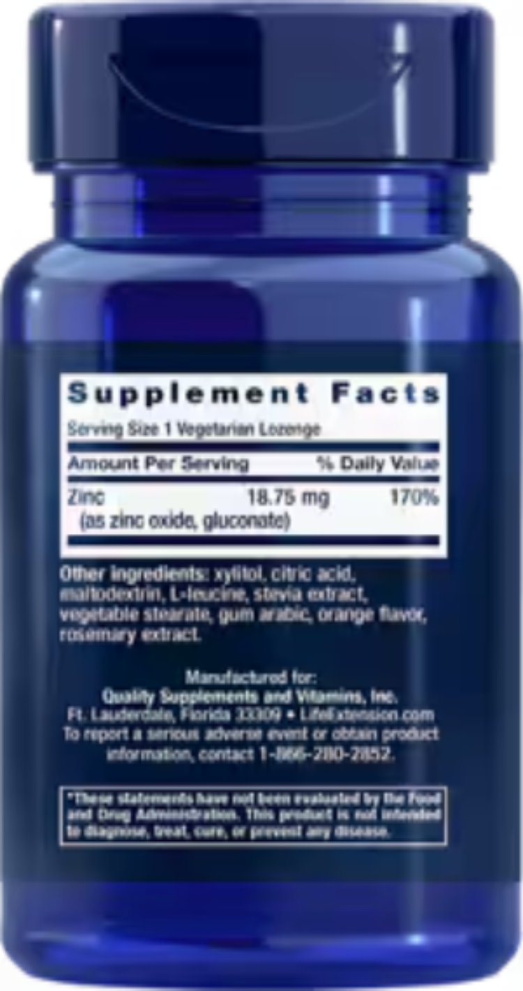 Zinc Lozenges (Citrus-Orange Flavor) Citrus-Orange Flavor 60 Vegetarian Lozenges