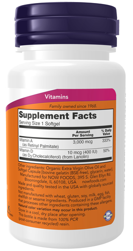 Vitamin A & D 10,000/400 IU 100 Softgels