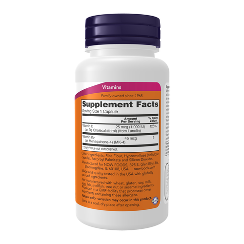 Vitamin D-3 & K-2 120 Capsules