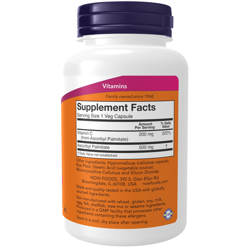 Ascorbyl Palmitate 500 mg 100 Veg Capsules