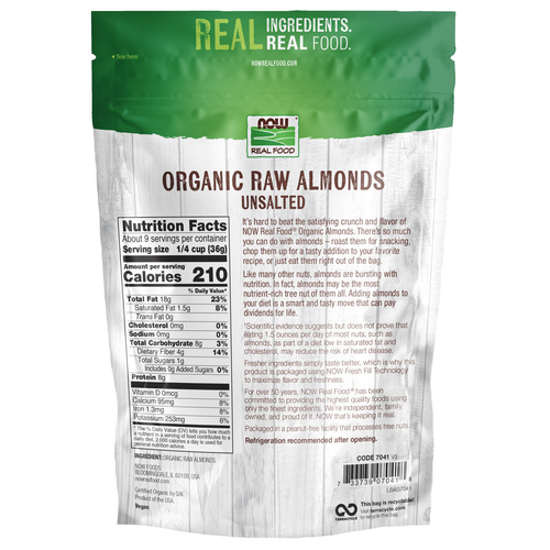 Almonds Organic Raw & Unsalted 12 oz