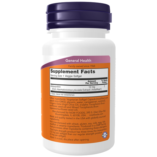 Astaxanthin 12 mg Triple Strength 60 Veggie Softgels