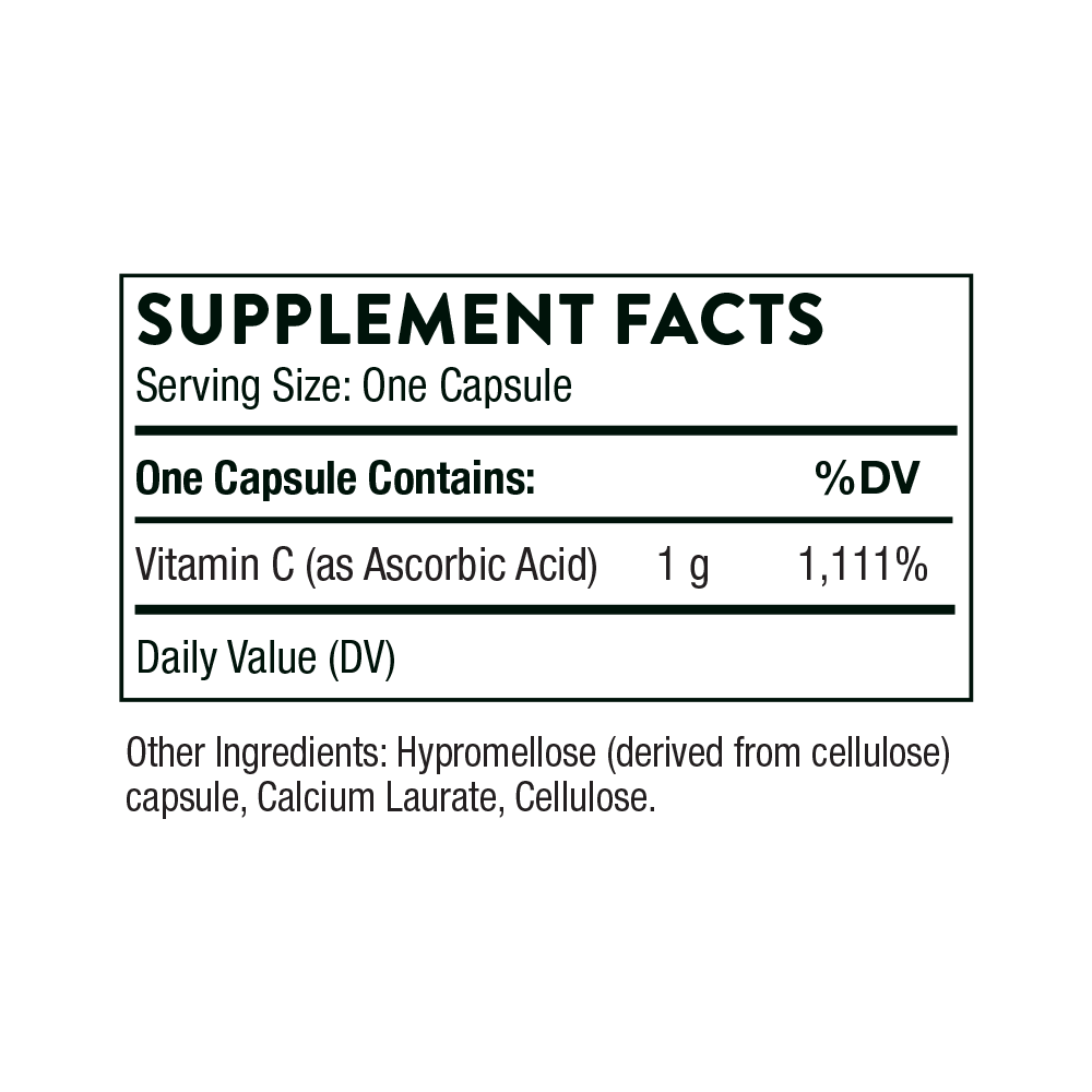 Ascorbic Aci Vitamin C - 60 Capsules
