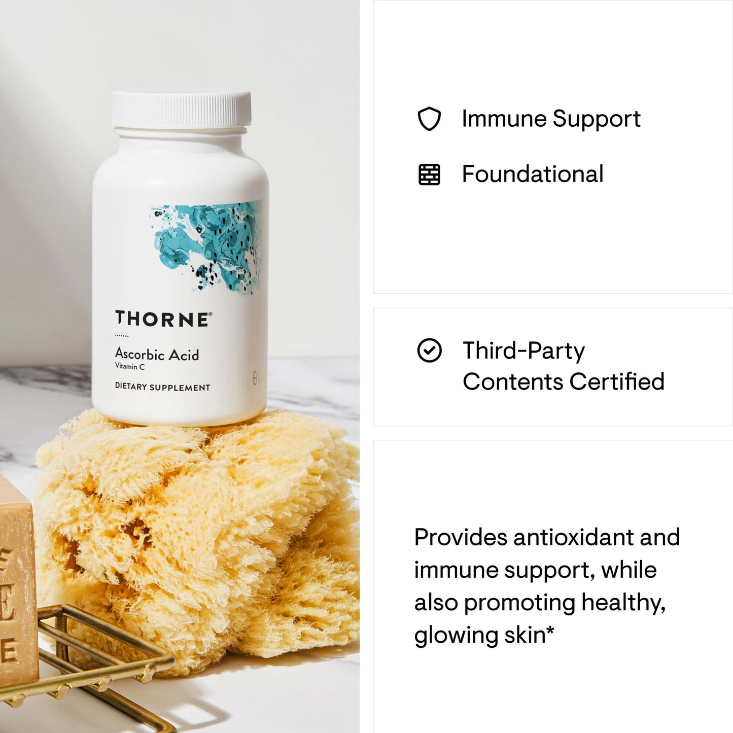 Ascorbic Aci Vitamin C - 60 Capsules