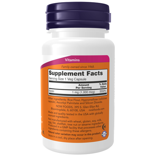 Biotin 1000 mcg 100 Veg Capsules