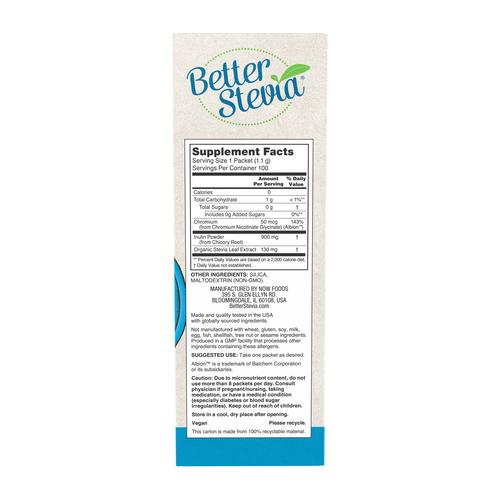 BetterStevia Balance with Chromium & Inulin Packets 100/Box