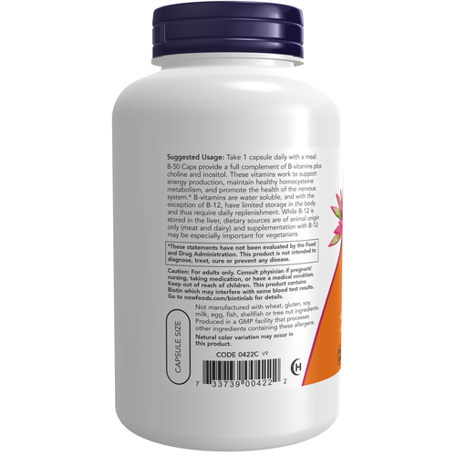 Vitamin B-50 mg 250 Veg Capsules