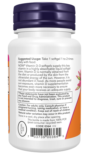 Vitamin D-3 400 IU 180 Softgels