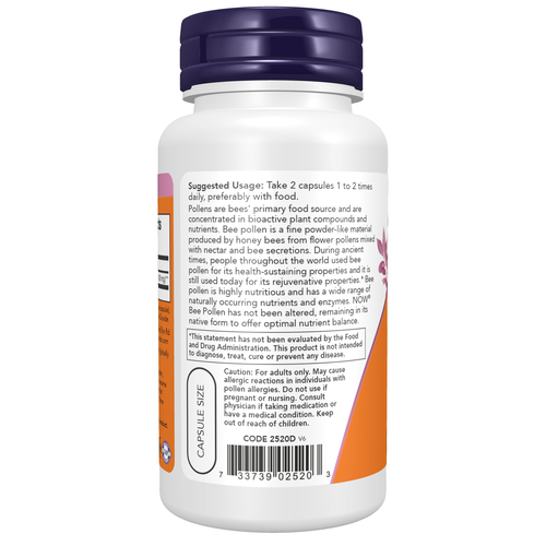 Bee Pollen 500 mg 100 Capsules