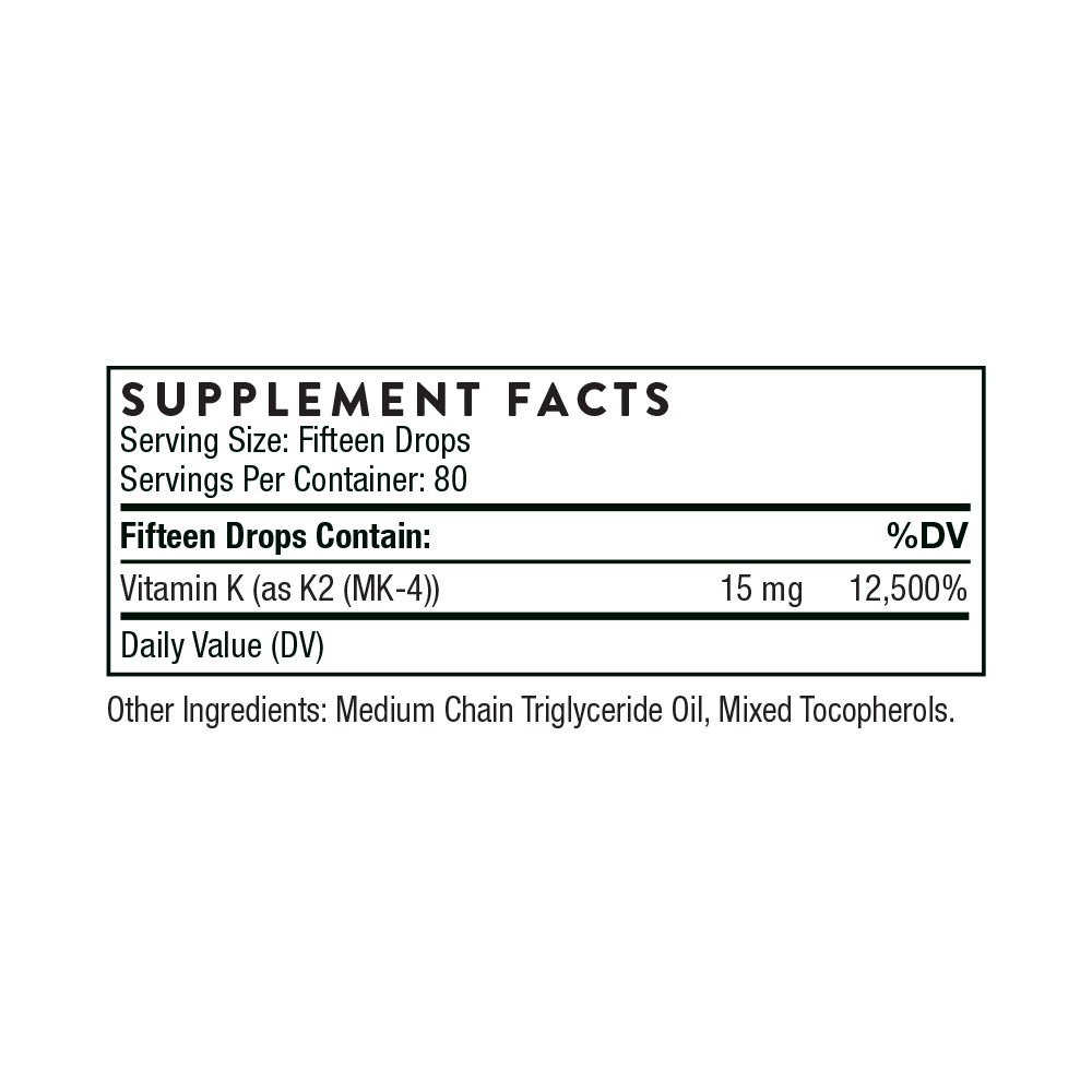Vitamin K2 Liquid - 1 fl. oz 30 ml