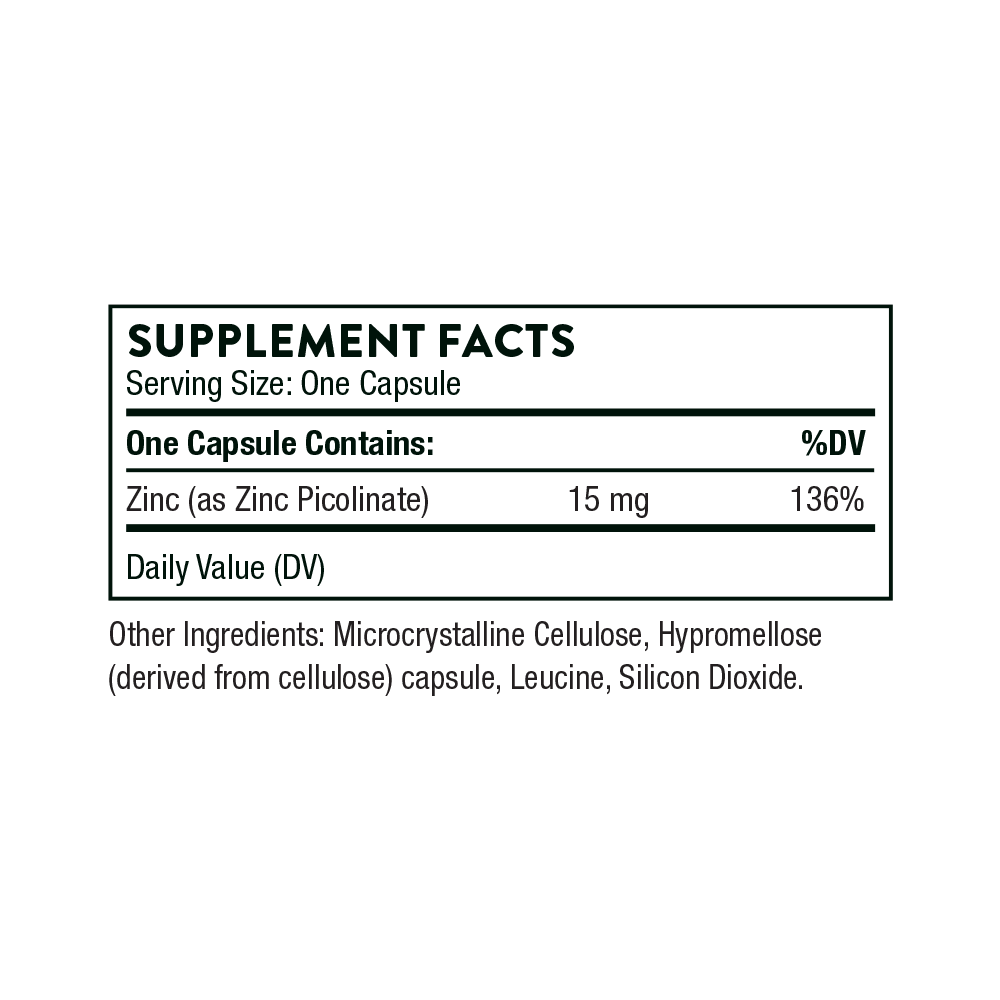 Zinc Picolinate 15 mg - 60 Capsules