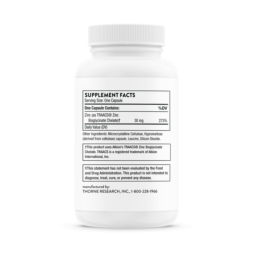 Zinc Bisglycinate 30 mg - 60 Capsules