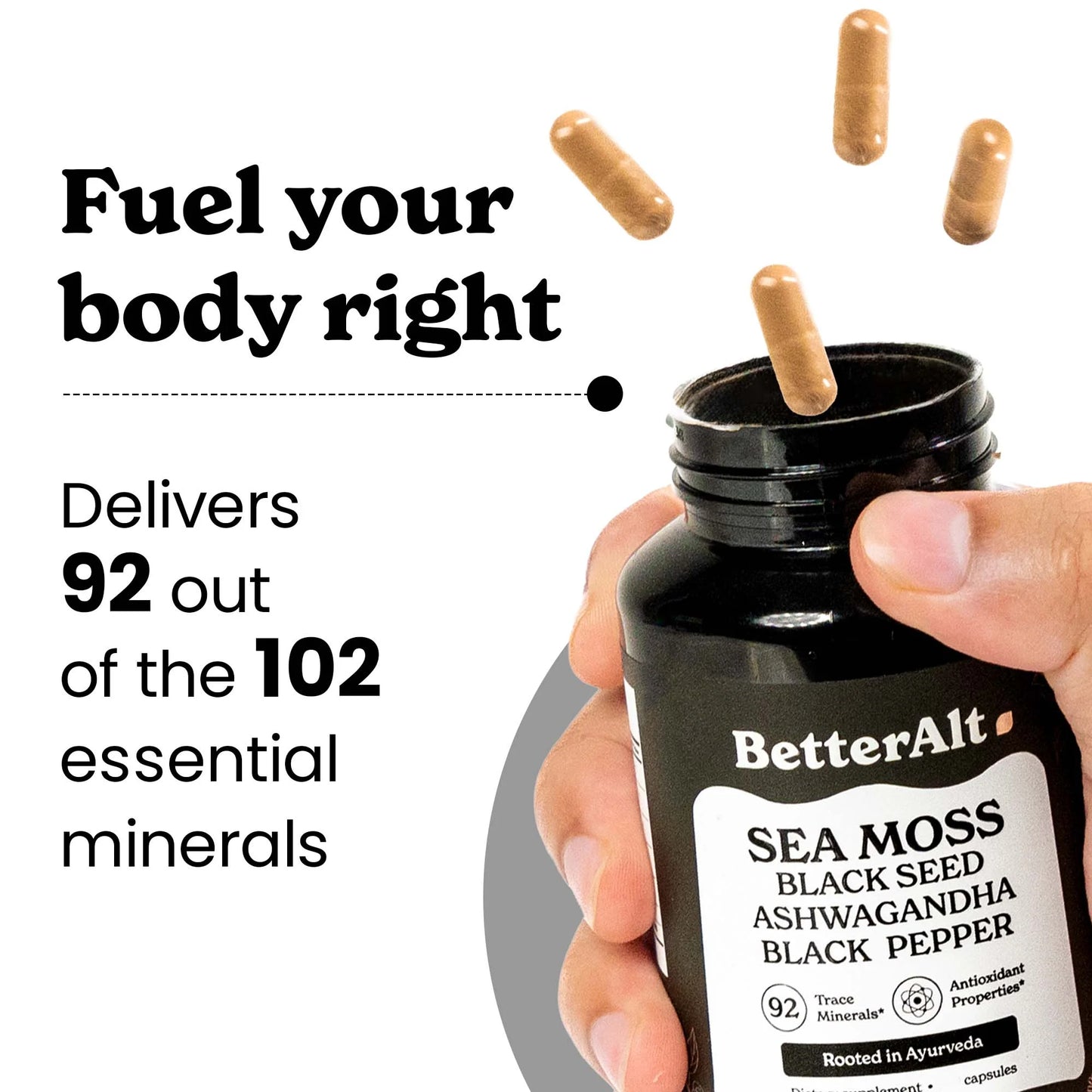 Betteralt Sea Moss + 120 Capsules