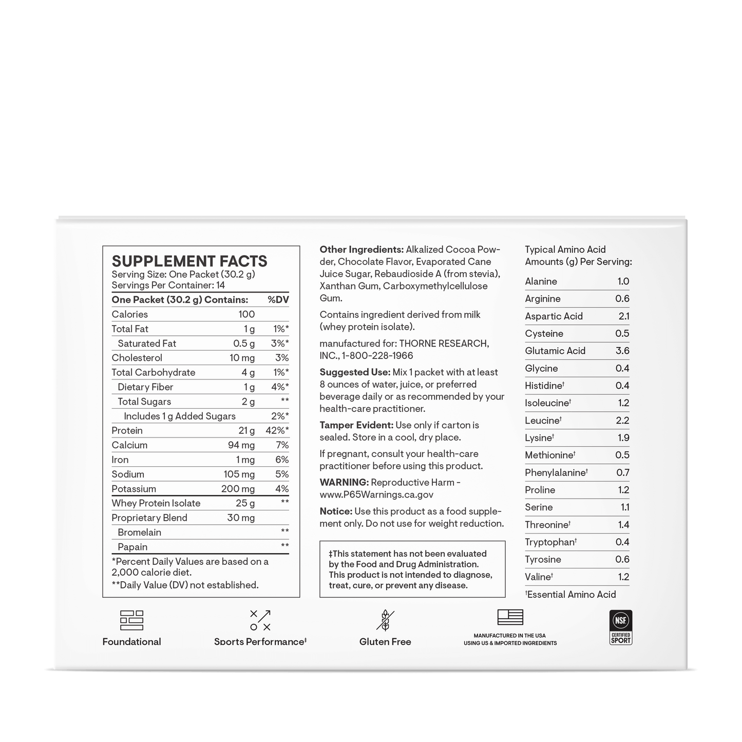 Whey Protein Isolate Chocolate Flavored - 14 Packets