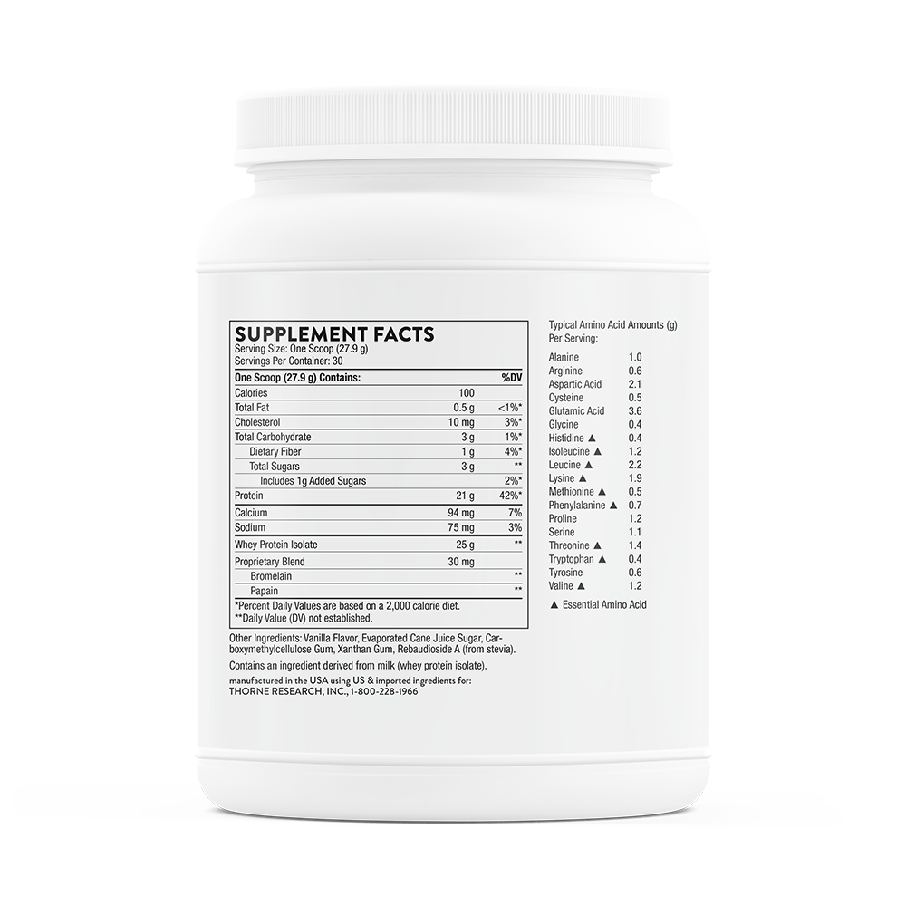 Whey Protein Isolate Vanilla Flavored - 29.5 oz 837 Grams