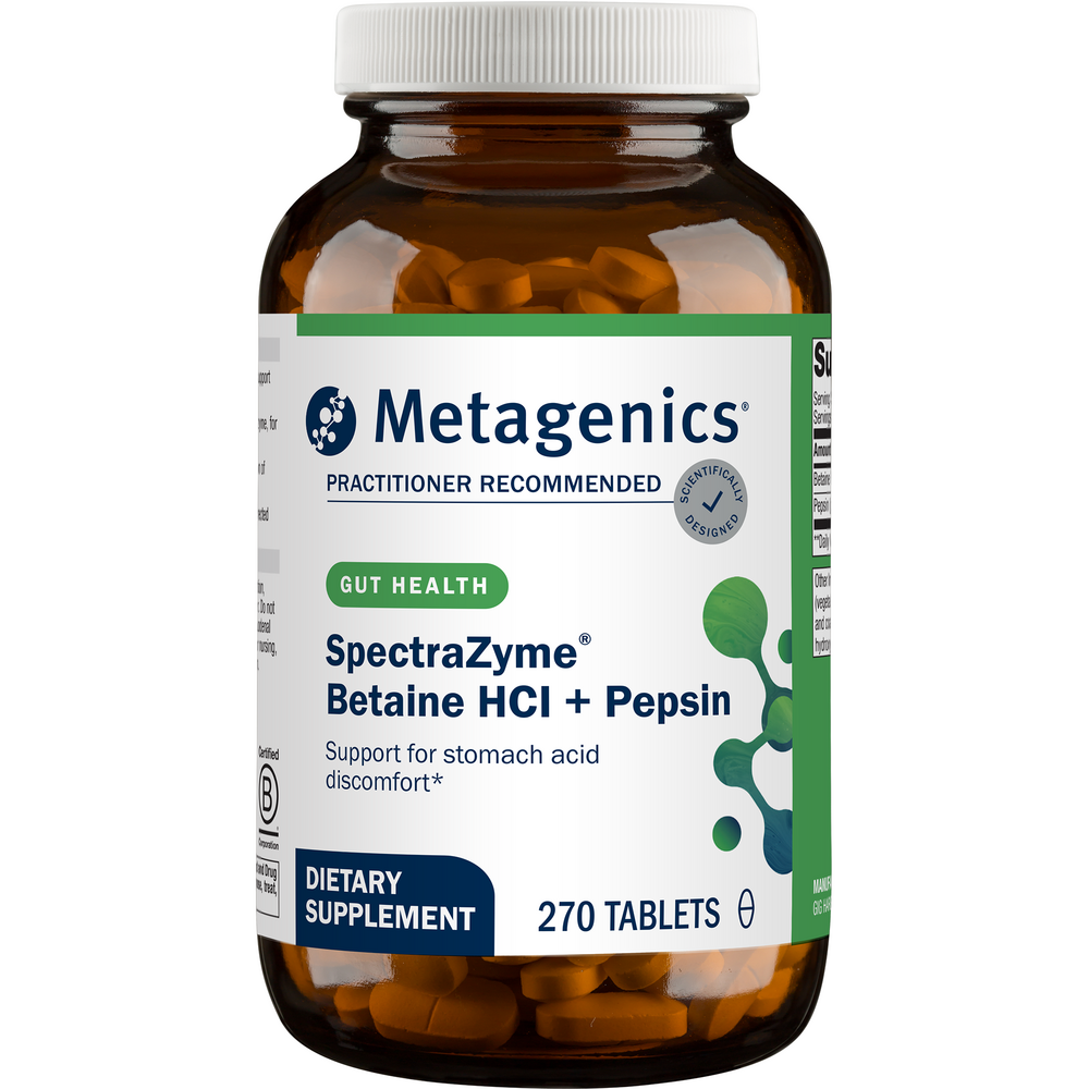 SpectraZyme Betaine HCL + Pepsin - 270 Tablets