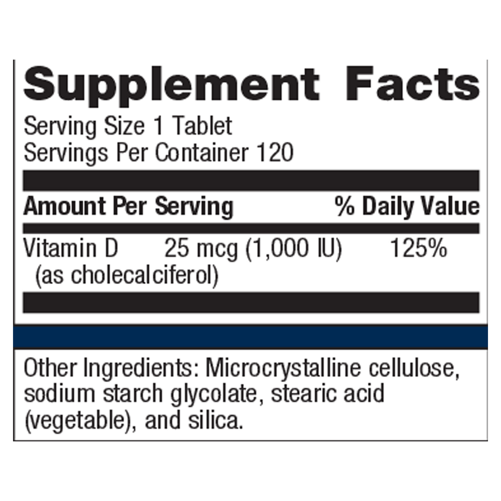 Vitamin D3 1000 - 120 Tablets