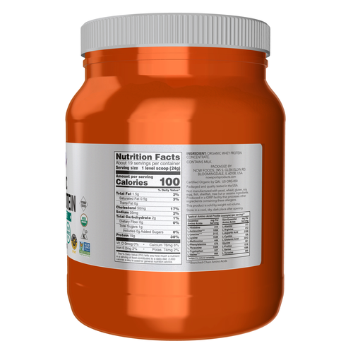 Whey Protein Organic Unflavored Powder 1 Lb