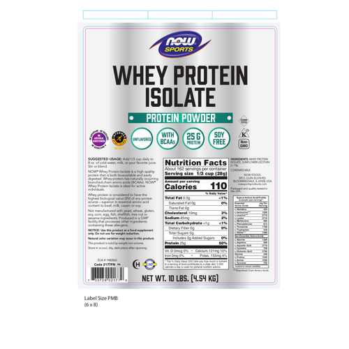 Whey Protein Isolate Unflavored Powder 10 Lb