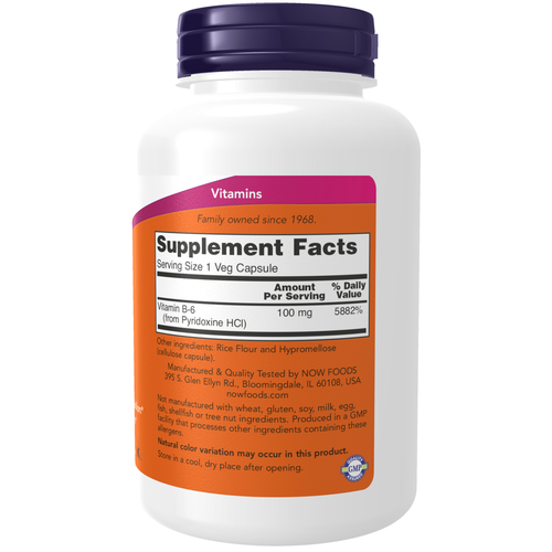 Vitamin B-6 100 mg 250 Veg Capsules