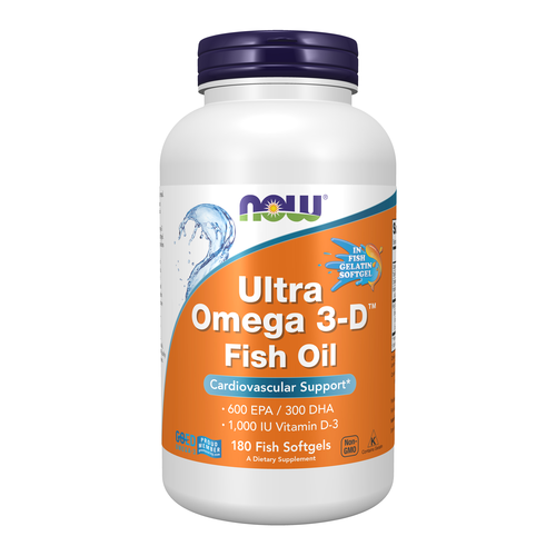 Ultra Omega 3-D Fish Oil (Fish Gelatin) 180 Fish Softgels