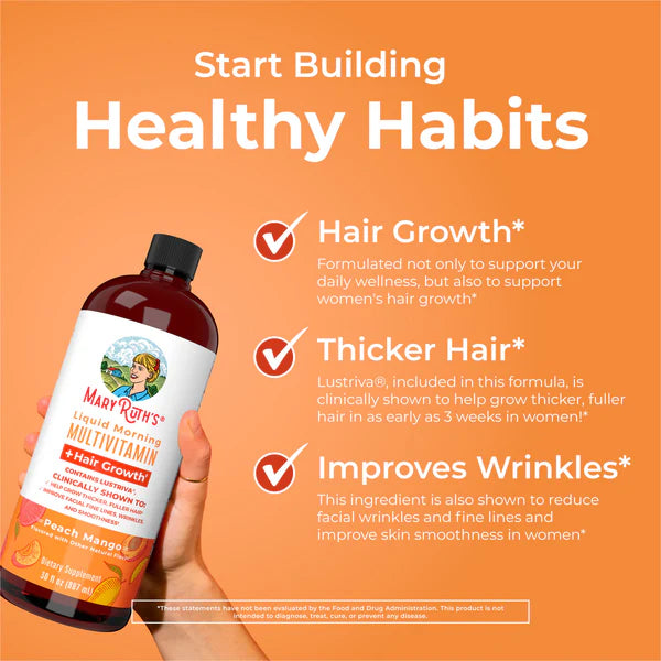 Liquid Morning Multivitamin + Hair Growth 30 oz