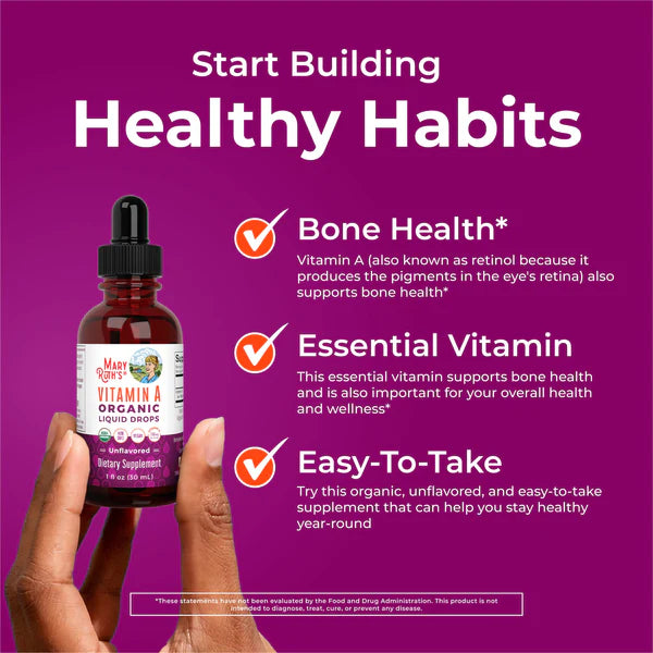 Vitamin A Organic Liquid Drops 1 oz