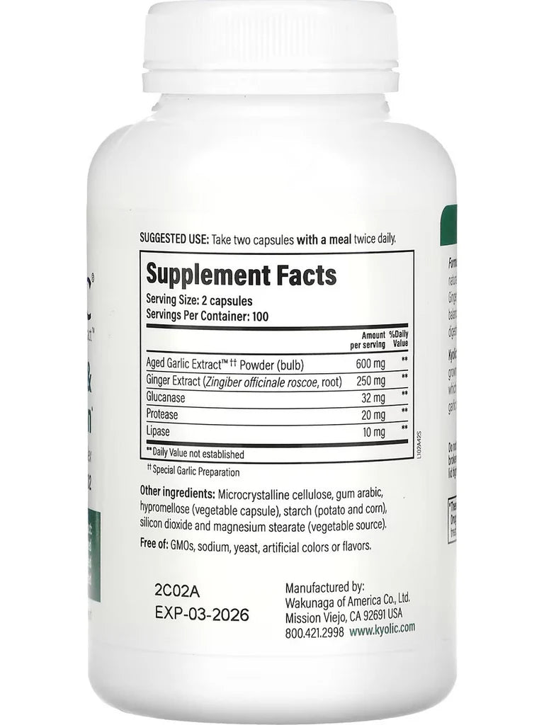 Kyolic Aged Garlic Extract Cleanse & Digestion Formula 102 200 VCaps