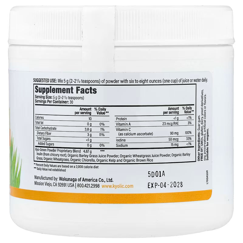 Kyolic Kyo-Green Powdered Drink Mix Greens Blend 5.3 oz