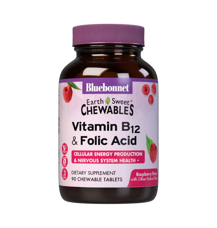 EARTHSWEET CHEWABLES VITAMIN B12 & FOLIC ACID 90 Count