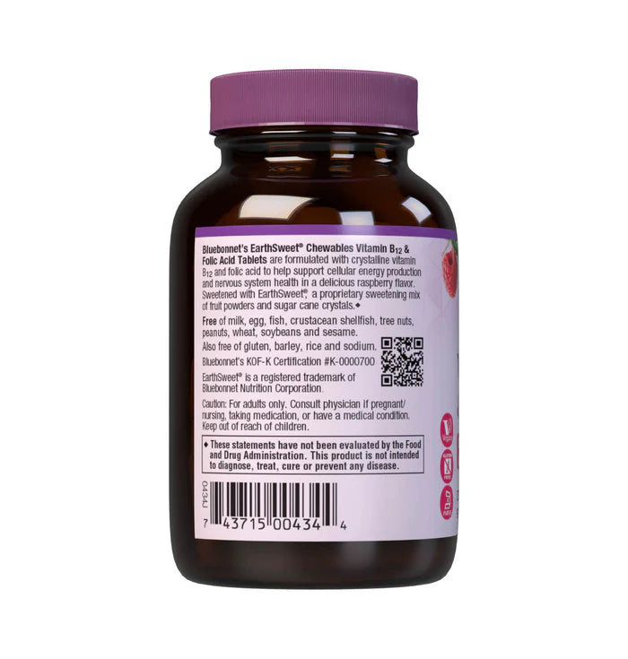 EARTHSWEET CHEWABLES VITAMIN B12 & FOLIC ACID 90 Count