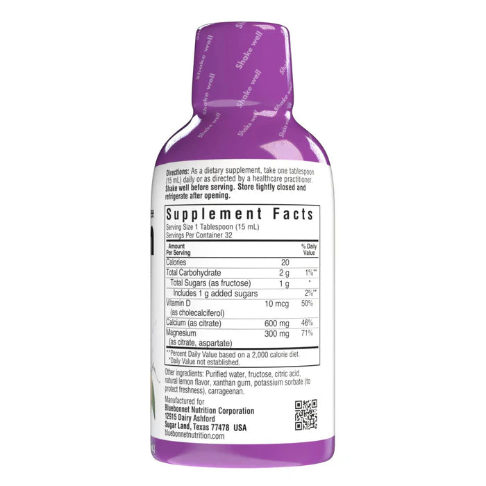 Liquid Calcium Magnesium Citrate Plus Vitamin D3 Natural Lemon 16 fl oz