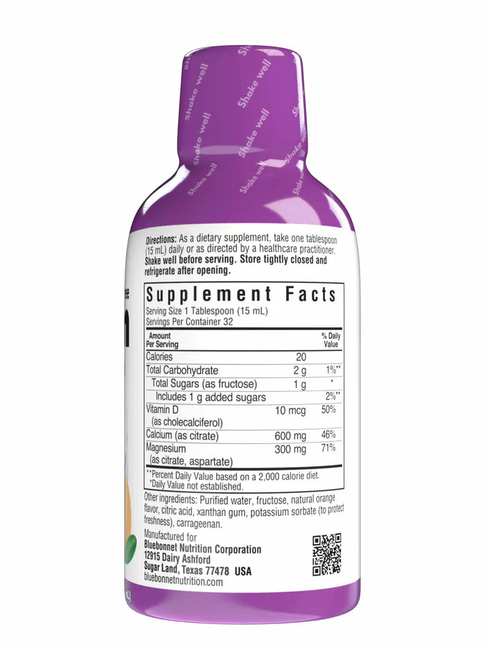 Liquid Calcium Magnesium Citrate Plus Vitamin D3 Natural Orange 16 fl oz