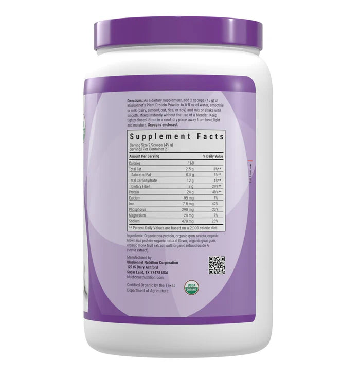 ORGANIC PLANT PROTEIN POWDER VANILLA 2.08 lbs