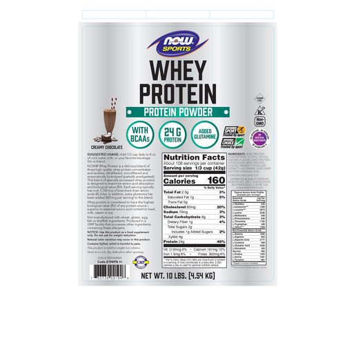 Whey Protein Creamy Chocolate Powder 10 Lb