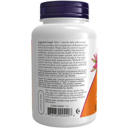 Vitamin B-50 mg 100 Veg Capsules