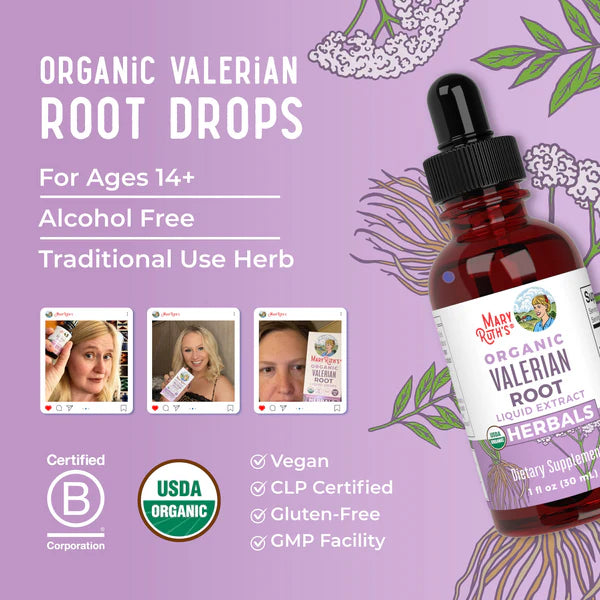 Organic Valerian Root Liquid Drops 1 oz