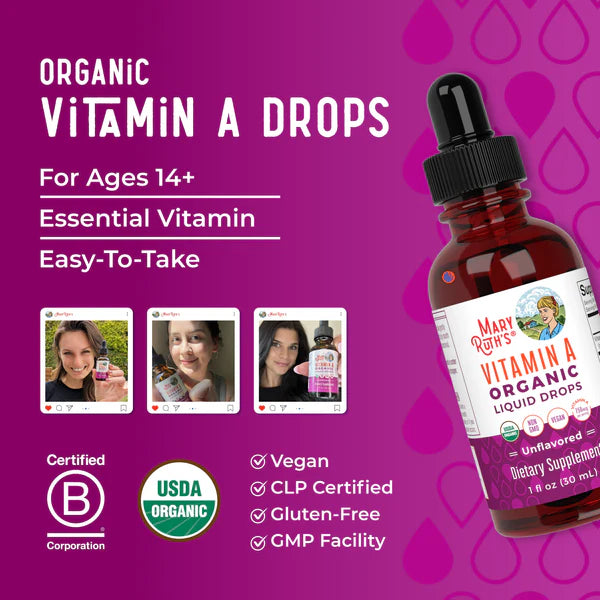 Vitamin A Organic Liquid Drops 1 oz