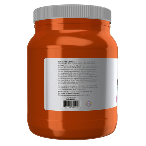 Whey Protein Organic Unflavored Powder 1 Lb