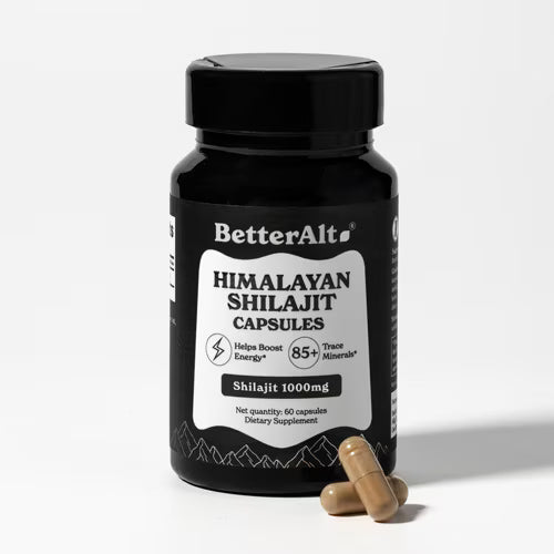 Betteralt Shilajit for Energy - 1000 mg - 60 Capsules